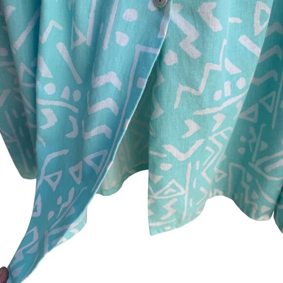 Richard Simmons Signatures Vintage Turquoise Button-Front Drop Waist Skirt 38 - Picture 6 of 9